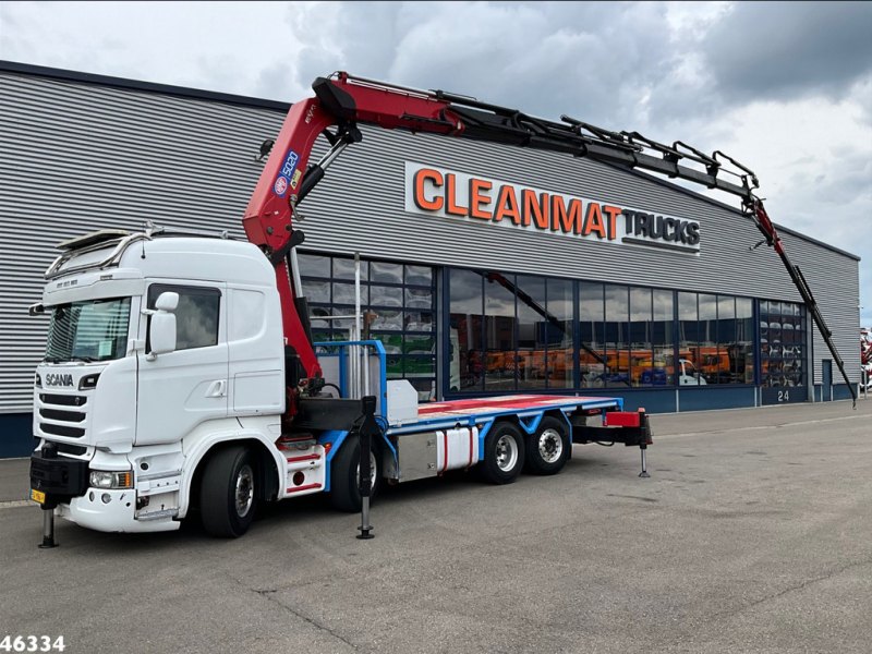 Scania R 580 8x2 V8 Retarder Euro 6 HMF 50 Tonmeter laadkraan + Fly-Jib