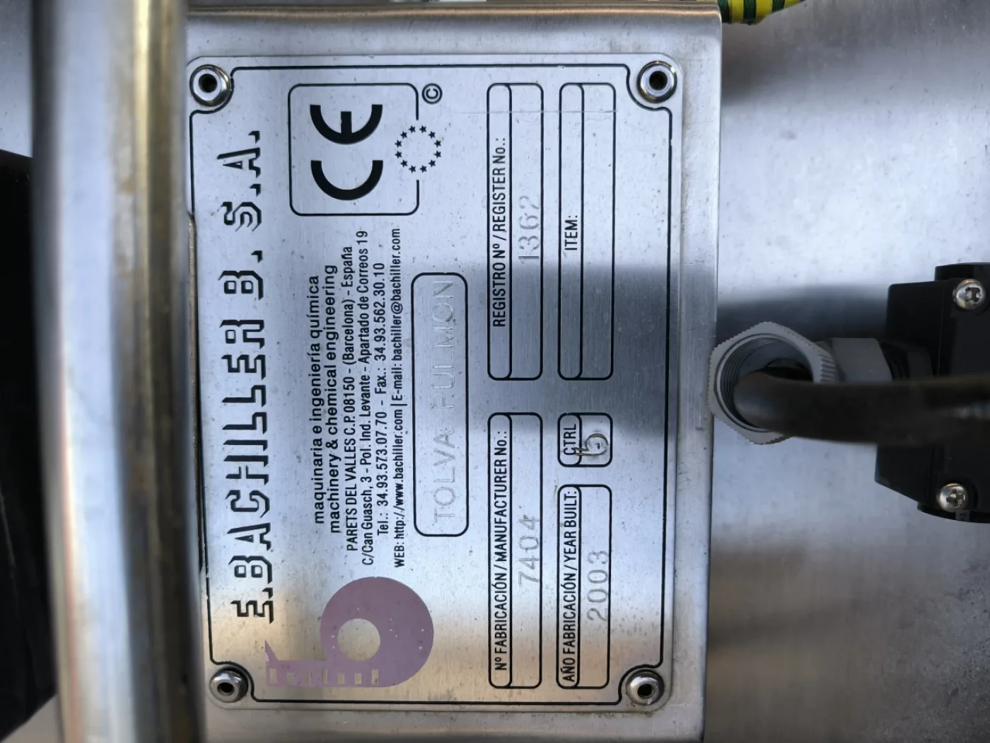 STAINLESS STEEL BUFFER HOPPER E.BACHILLER WITH ATEX AGITATOR - 4