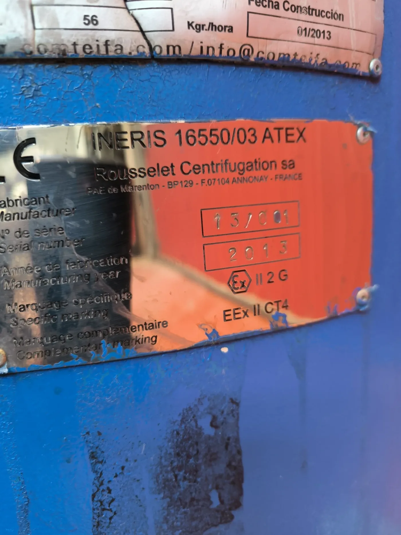 COMTEIFA SC6 ATEX CENTRIFUGE WITH INERTISATION CABINET AND CONTROL PANEL - 1