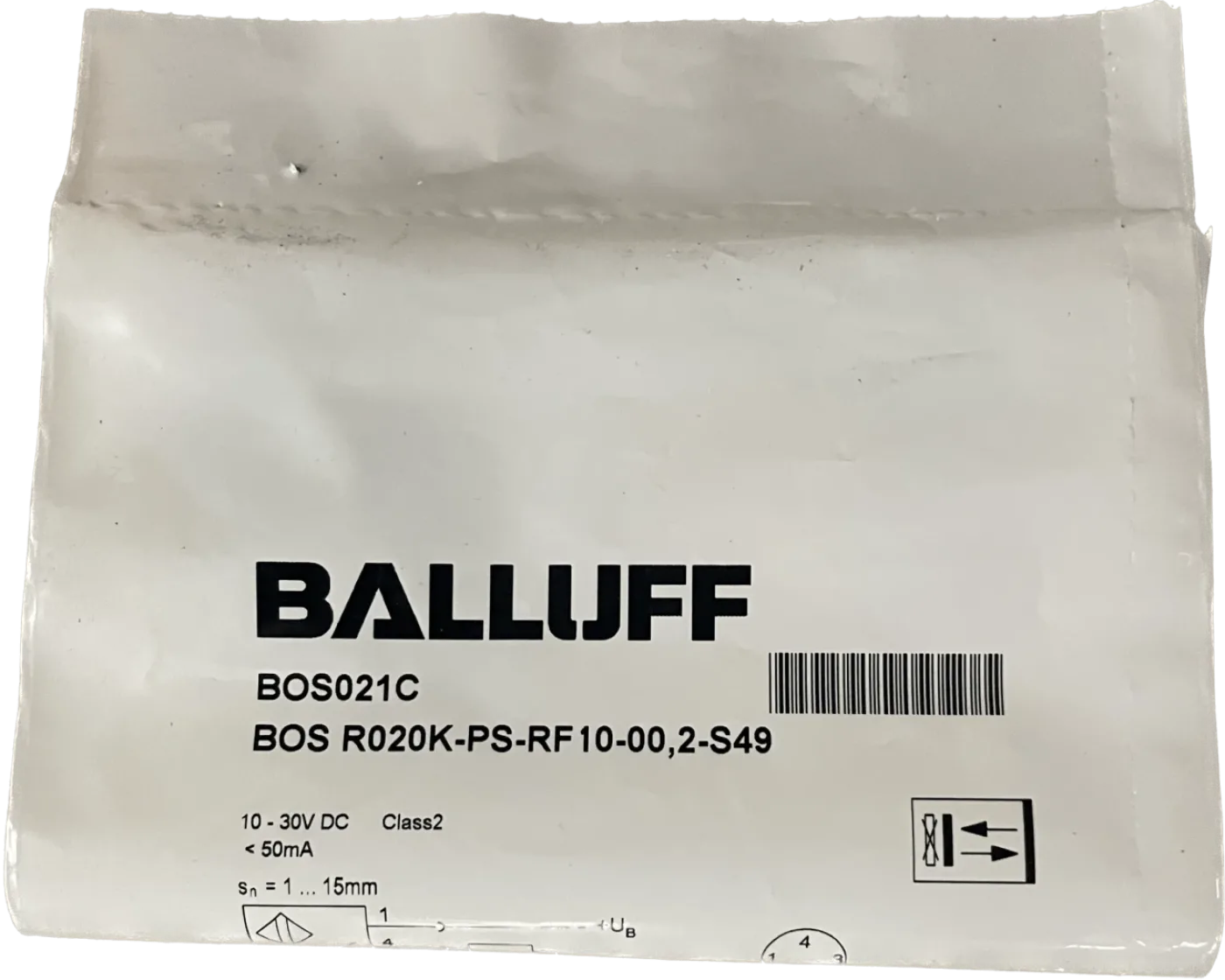 BALLUFF Lichttaster mit Hintergrundausblendung BOS R020K-PS-RF10-00,2-S49 - 2