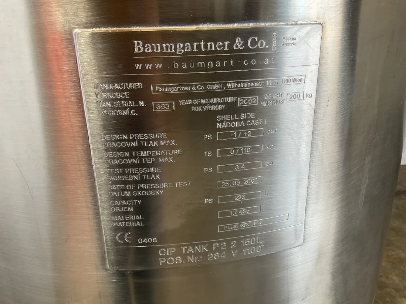 Baumgartner 150 L - Pressure vessel - 4
