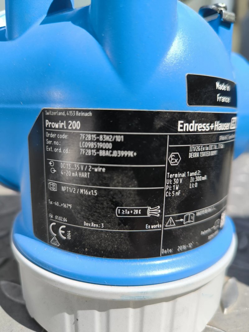 VORTEX FLOWMETER ENDRESS HAUSER PROWIRL 200 ATEX