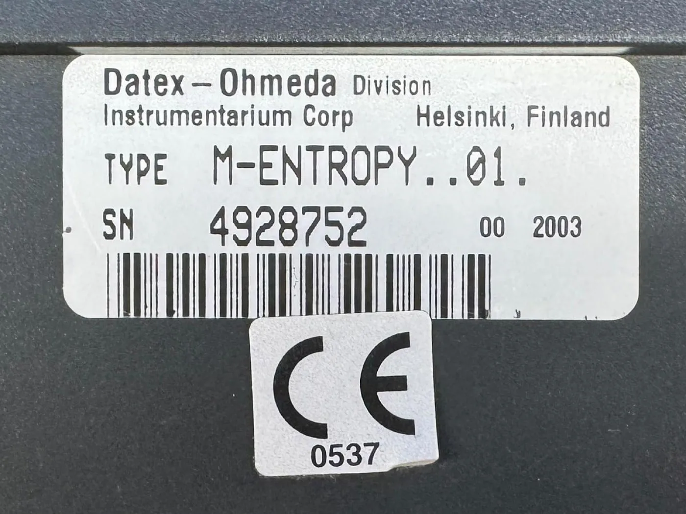 Datex-Ohmeda M-Entropy REF: M-Entropy..01 YOM: 2005 - 5