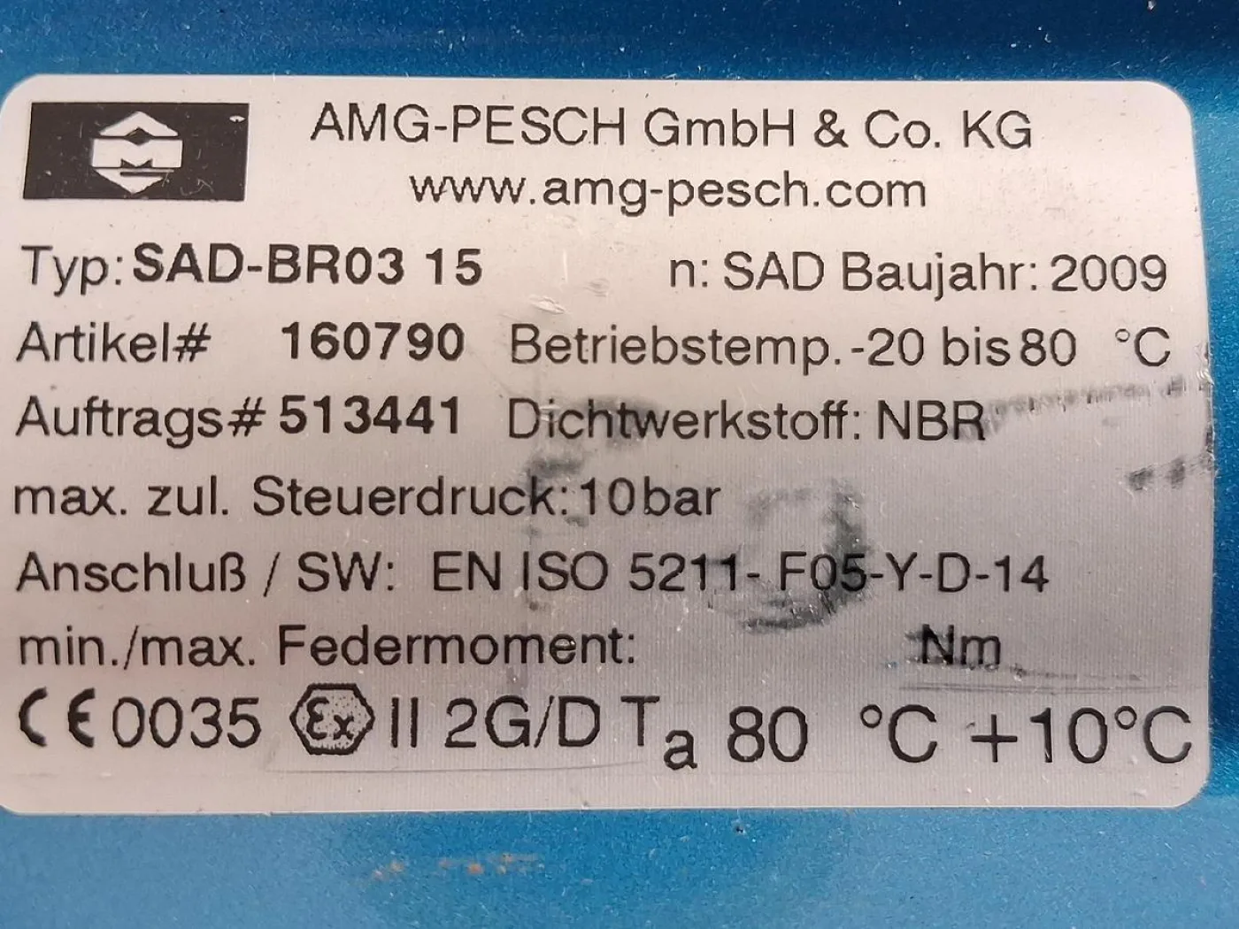 AMG-PESCH SAD-BR03 15 Pneumatischer Schwenkantrieb – ungebraucht - 6