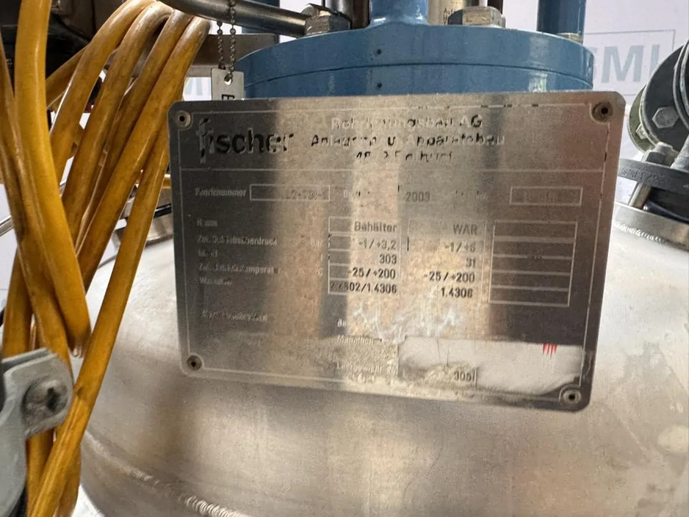 2003 Fischer Process vessel/reactor with a top-mounted agitator/mixer - 2