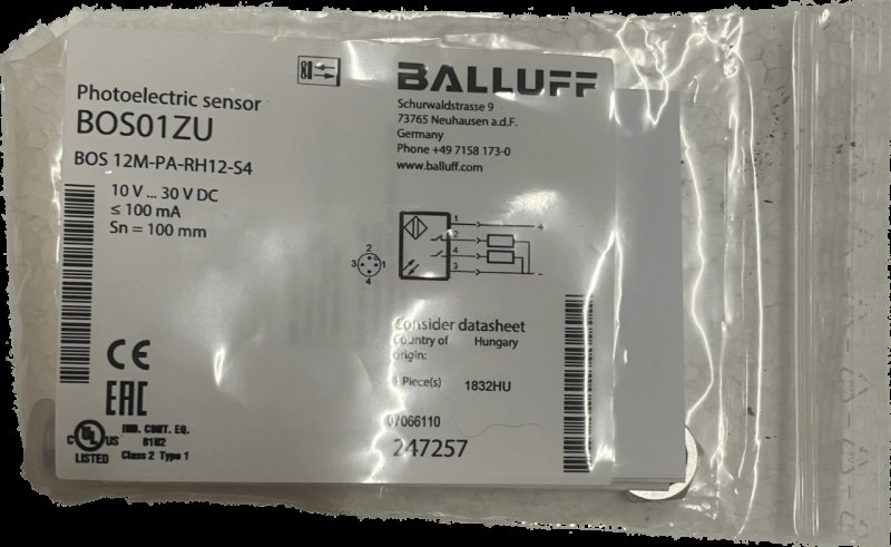 BALLUFF Lichttaster mit Hintergrundausblendung BOS 12M-PA-RH12-S4