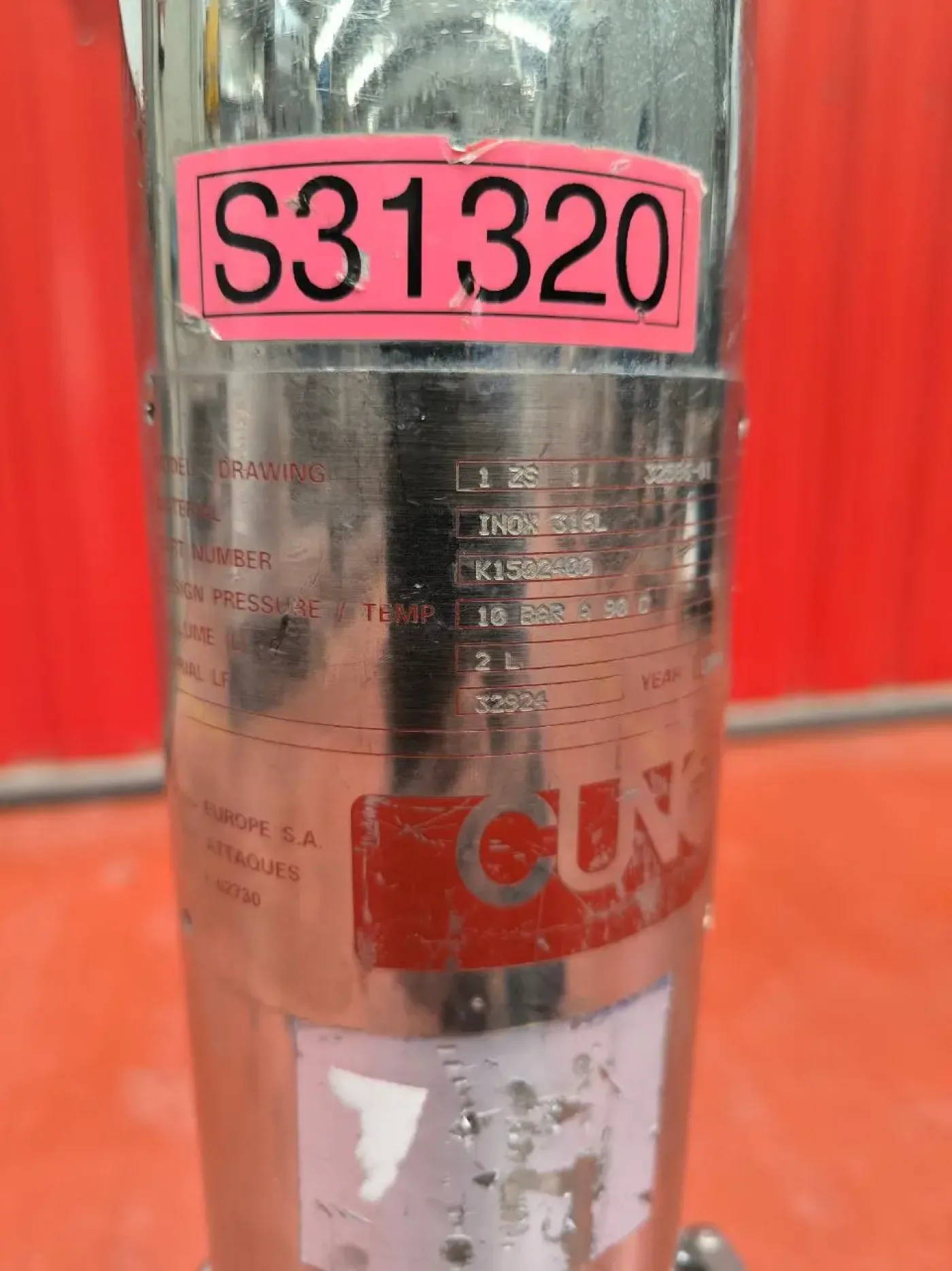 CUNO HOUSING FILTER 1-ZS-Z STAINLESS STEEL 316 2 LITERS 10 BAR - 2