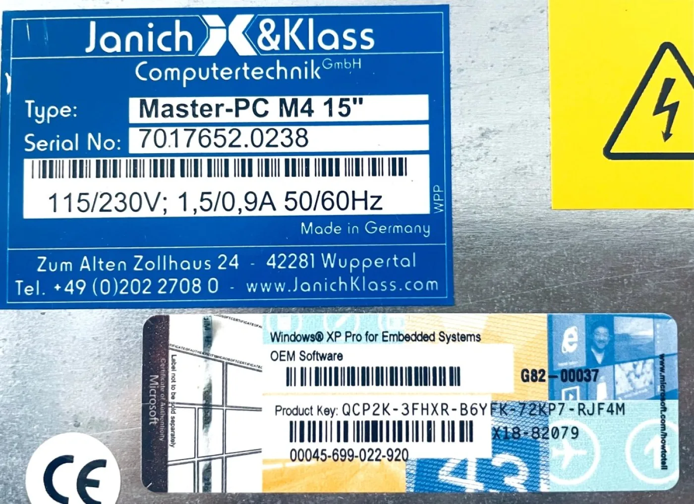 Janich & Klass Computertechnik AMT Master PCM4 15" High power sytems 7017652.0238 - 2