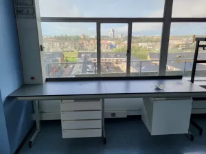 2009 - Used S+B Laboratory wall table (284 cm)