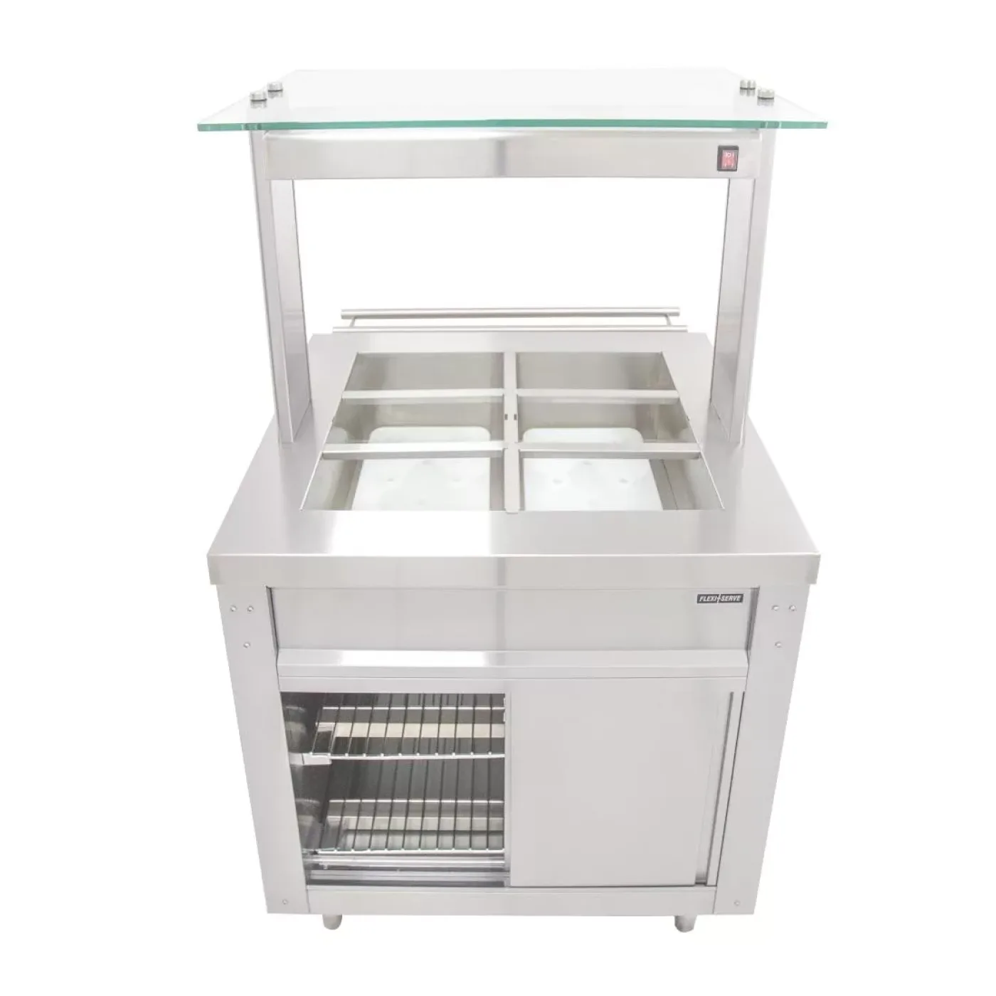 Parry Flexi-Serve Ambient Cupboard with Chilled Well and LED Illuminated Gantry FS-AW2PACK - islandcatering - 5