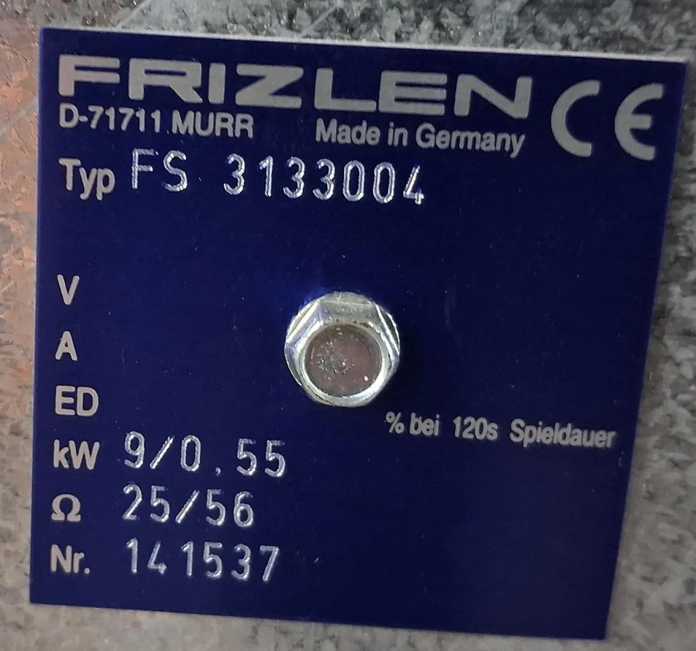 Frizlen Leistungswiderstand Typ FS 3133004 - 6
