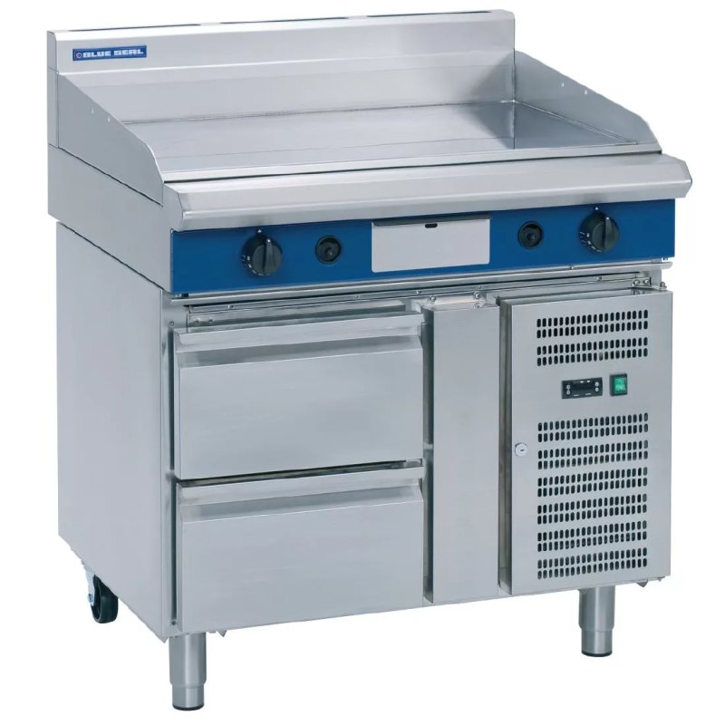Blue Seal Evolution Griddle Refrigerated Base LPG 900mm GP516-RB/L - islandcatering