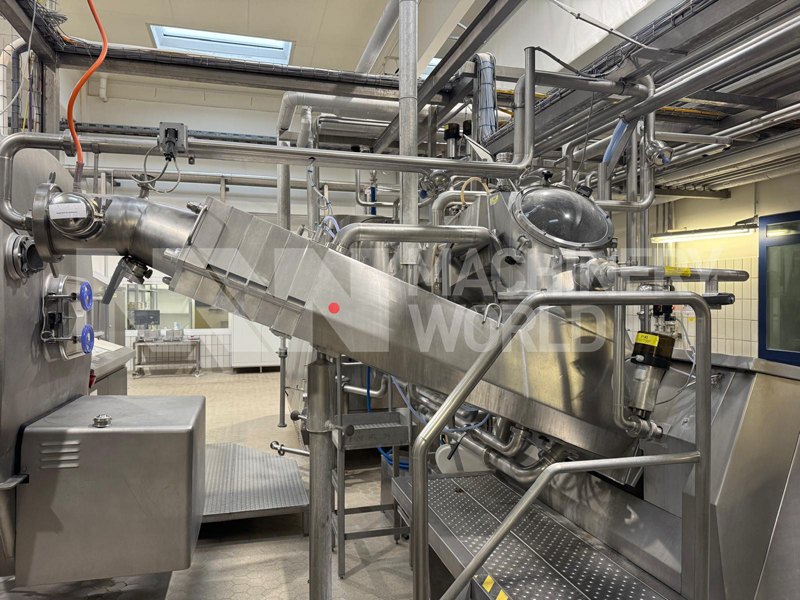 6,000kg per hour Simon Freres MD1230VR Continuous Butter Churn with Simplistock SV2 25kg Bulk Butter Packer