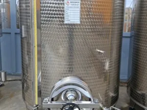STAINLESS STEEL TANK L.A. INOX, CAPACITY 2000 LITERS, STORAGE/VINIFICATION MODEL CONICAL BOTTOM, SECON HAND EQUIPMENT