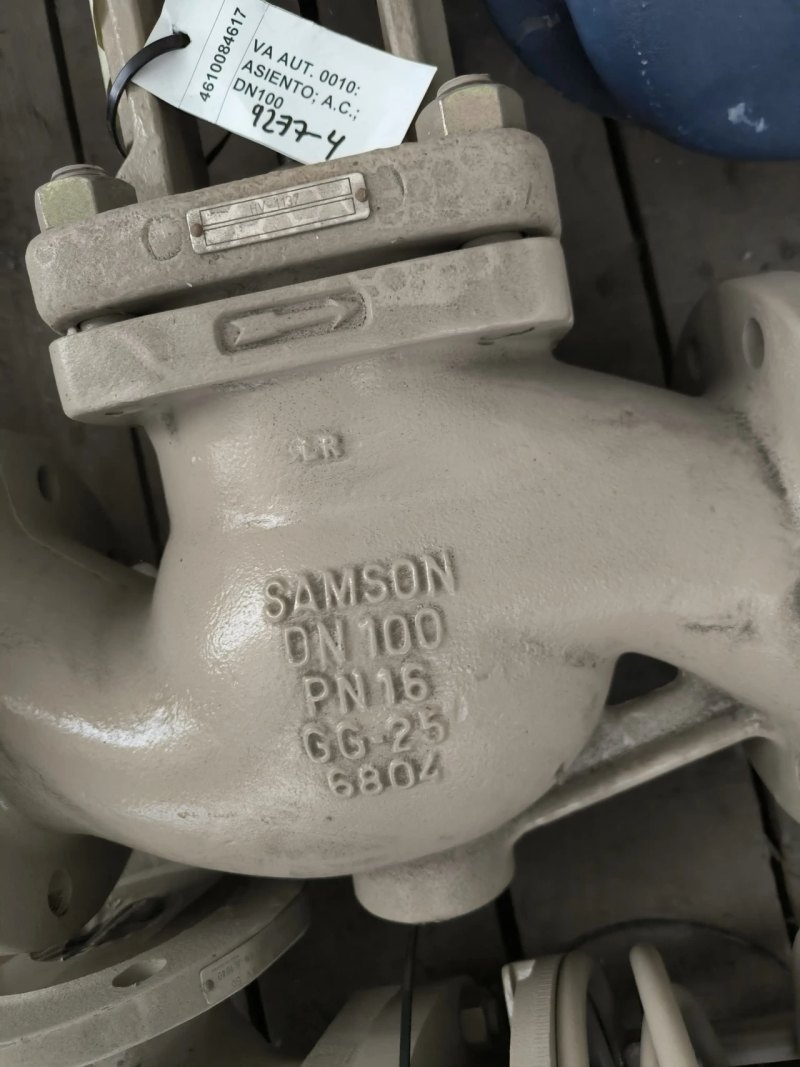 PROPORTIONAL CONTROL VALVE SAMSON DN100 PN16 ATEX WITH PNEUMATIC ACTUATOR AND SAMSON 3768 LIMIT SWITCH