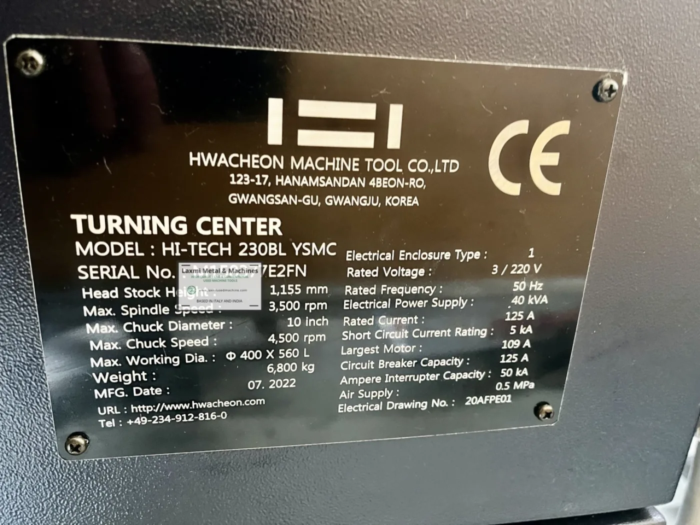 6 AXIS CNC TURNING CENTER, HWACHEON - HITECH 230BL YSMC - Laxmi Metal & Machines, Rohtak - 3