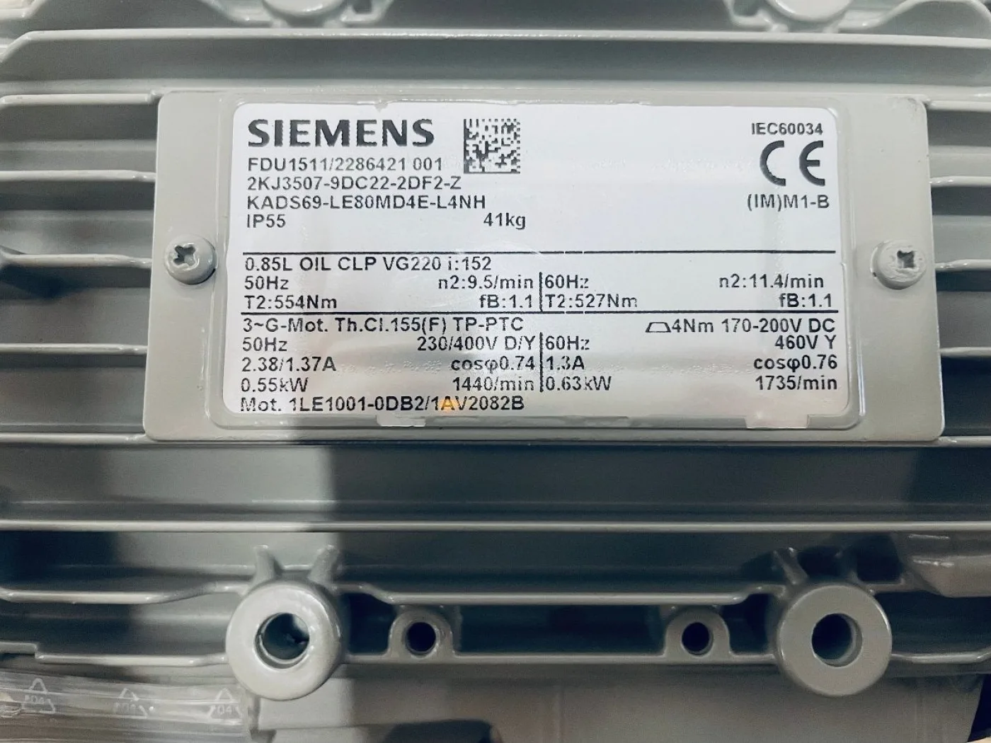 Getriebemotor Siemens KADS69-LE80MD4E-L4NH - 4