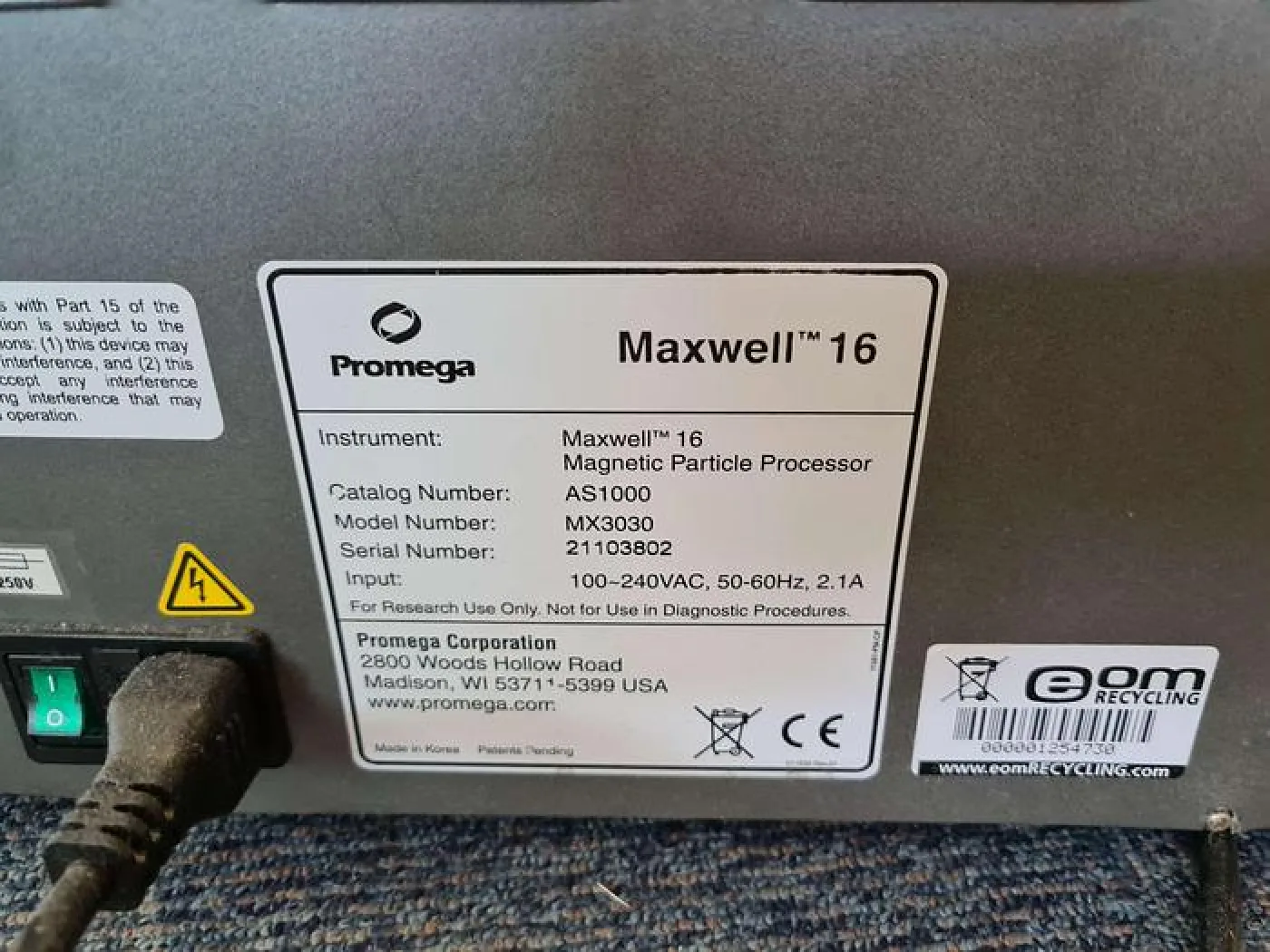 Promega Maxwell 16 MX3030 Magnetic Particle Processor - 4