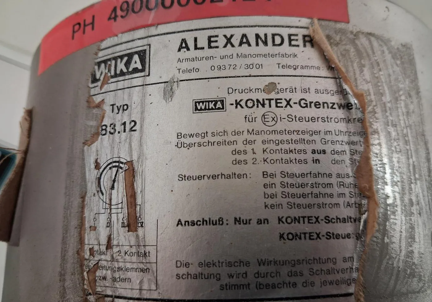 WIKA NG 160 Kontaktmanometer −1 bis 9 bar DN 50 - 4
