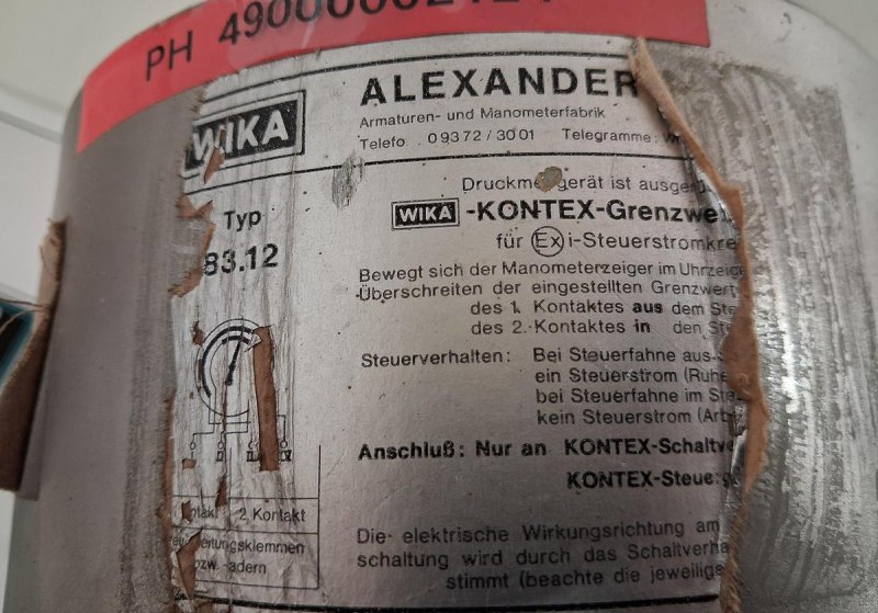 WIKA NG 160 Kontaktmanometer −1 bis 9 bar DN 50