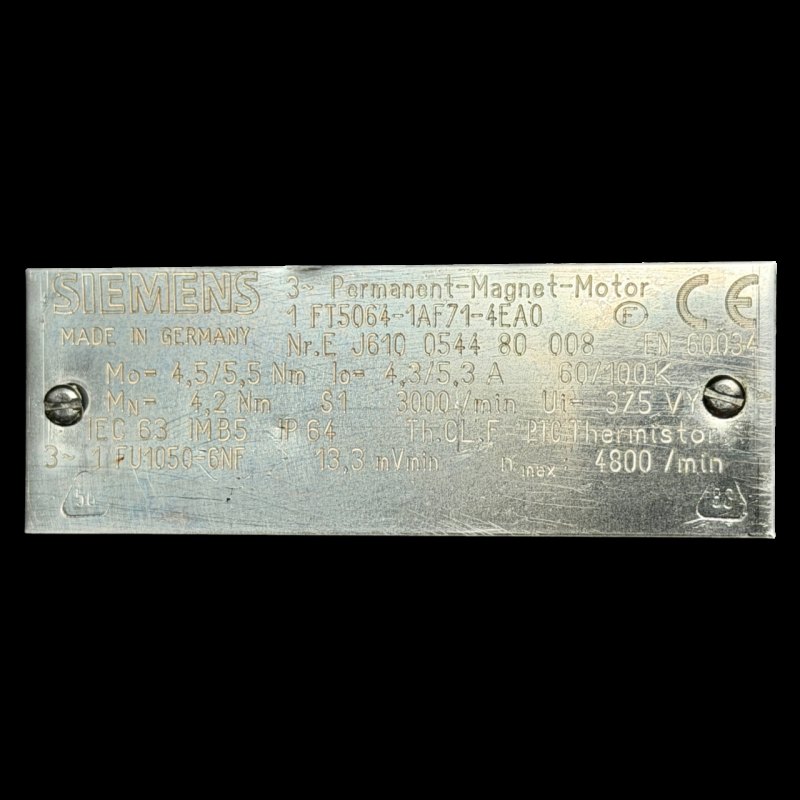 Siemens 1FT5064-1AF71-4EA0 – Servomotor 3~ Permanent-Magnet IMA CNC