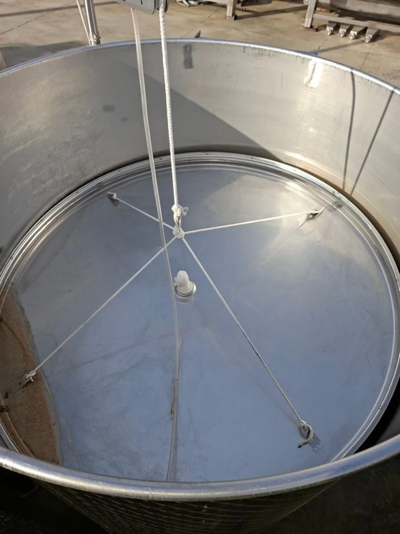 STAINLESS STEEL TANK, GIMAR FIRM, CONICAL BOTTOM FLOATING LID, LITER CAPACITY 4000 (HL 40), SECOND-HAND EQUIPMENT - 7