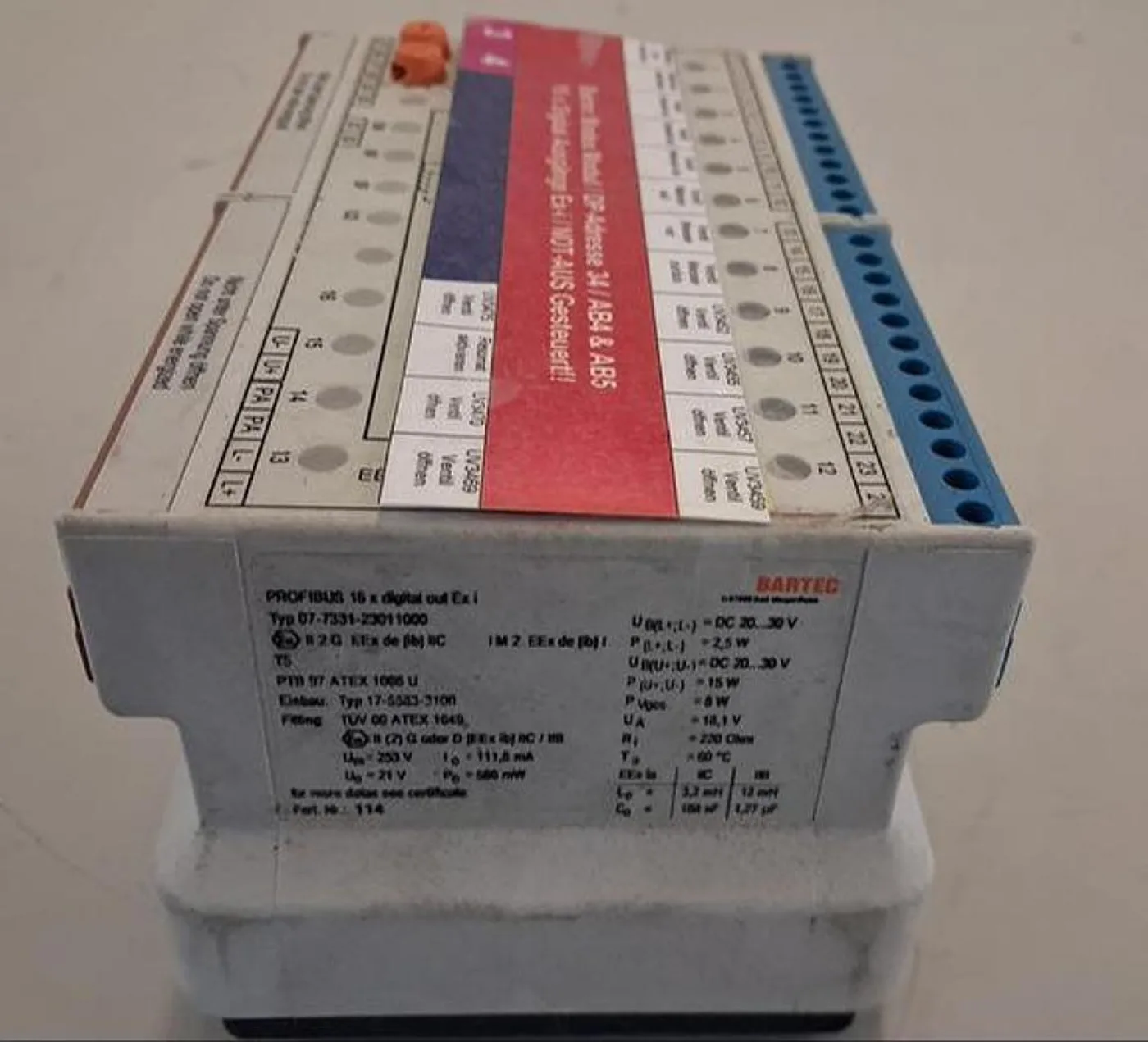 Bartec Modex PROFIBUS Modul mit DP-Adresse 34 digitales Ex-i Ausgangsmodul - 7