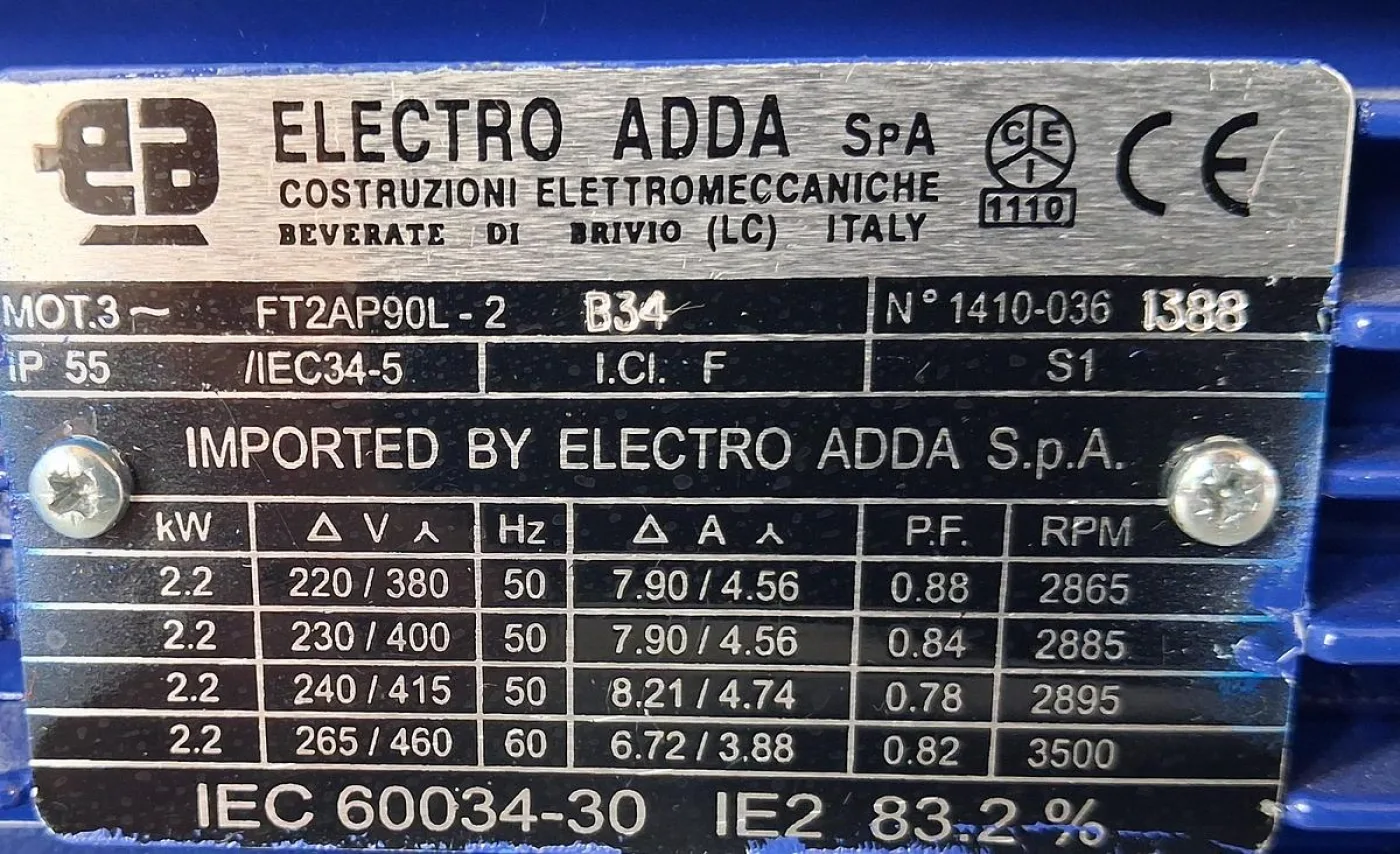 IPV JE2-120 K20 ET20+F Kreiselpumpe mit Elektromotor – überholt - 8