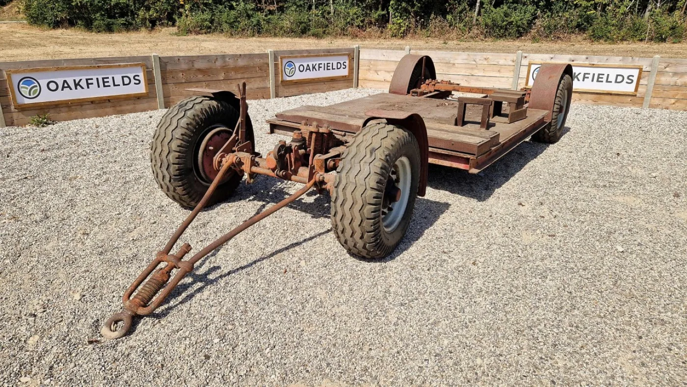 Vintage 4 wheel low loader Crawler tractor trailer - 1