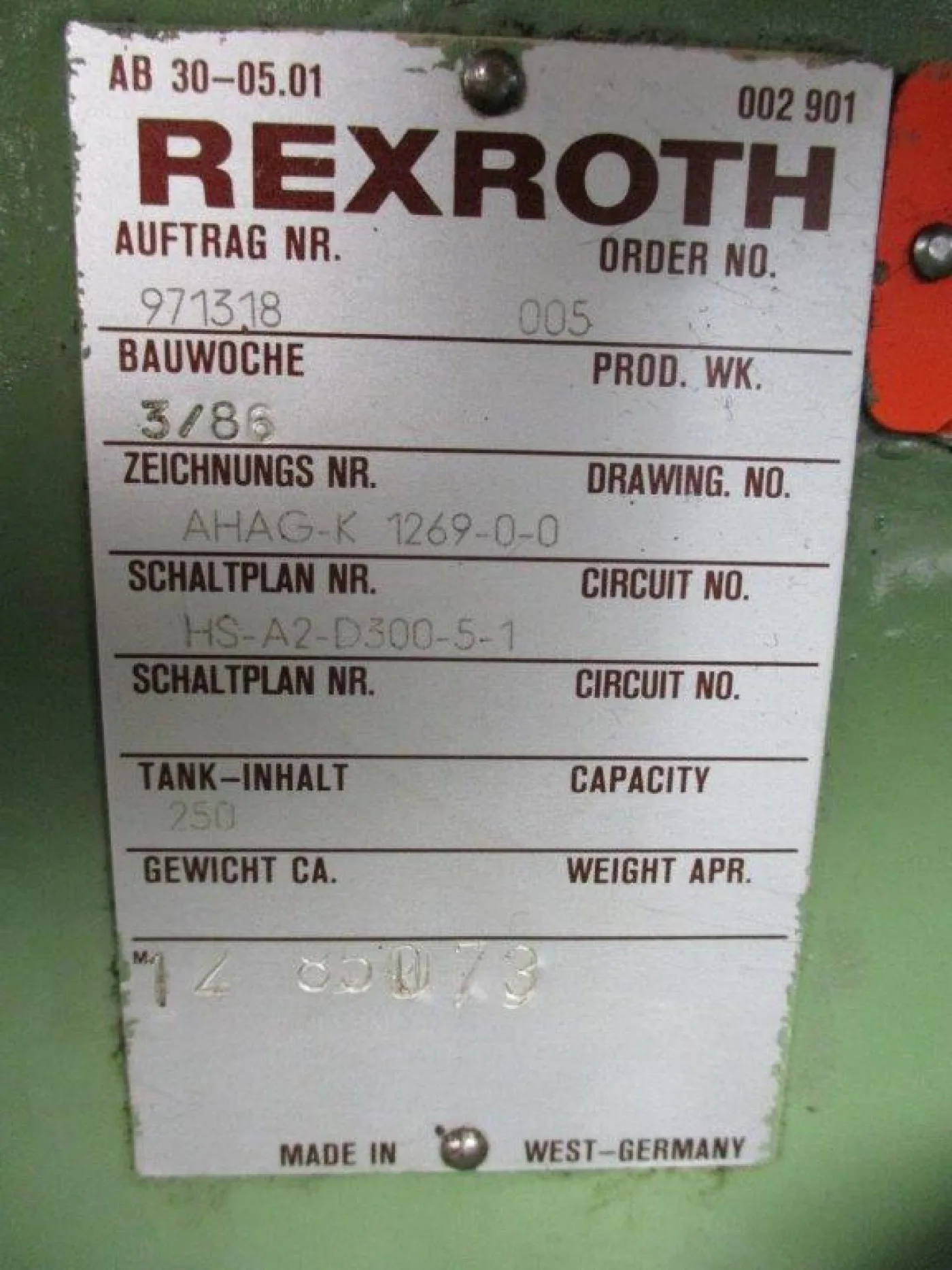 REXROTH 1986 - 7
