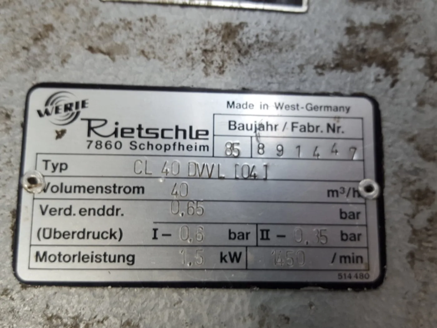POMPA PER VUOTO – WERIE – MOD. CL 40 - 4