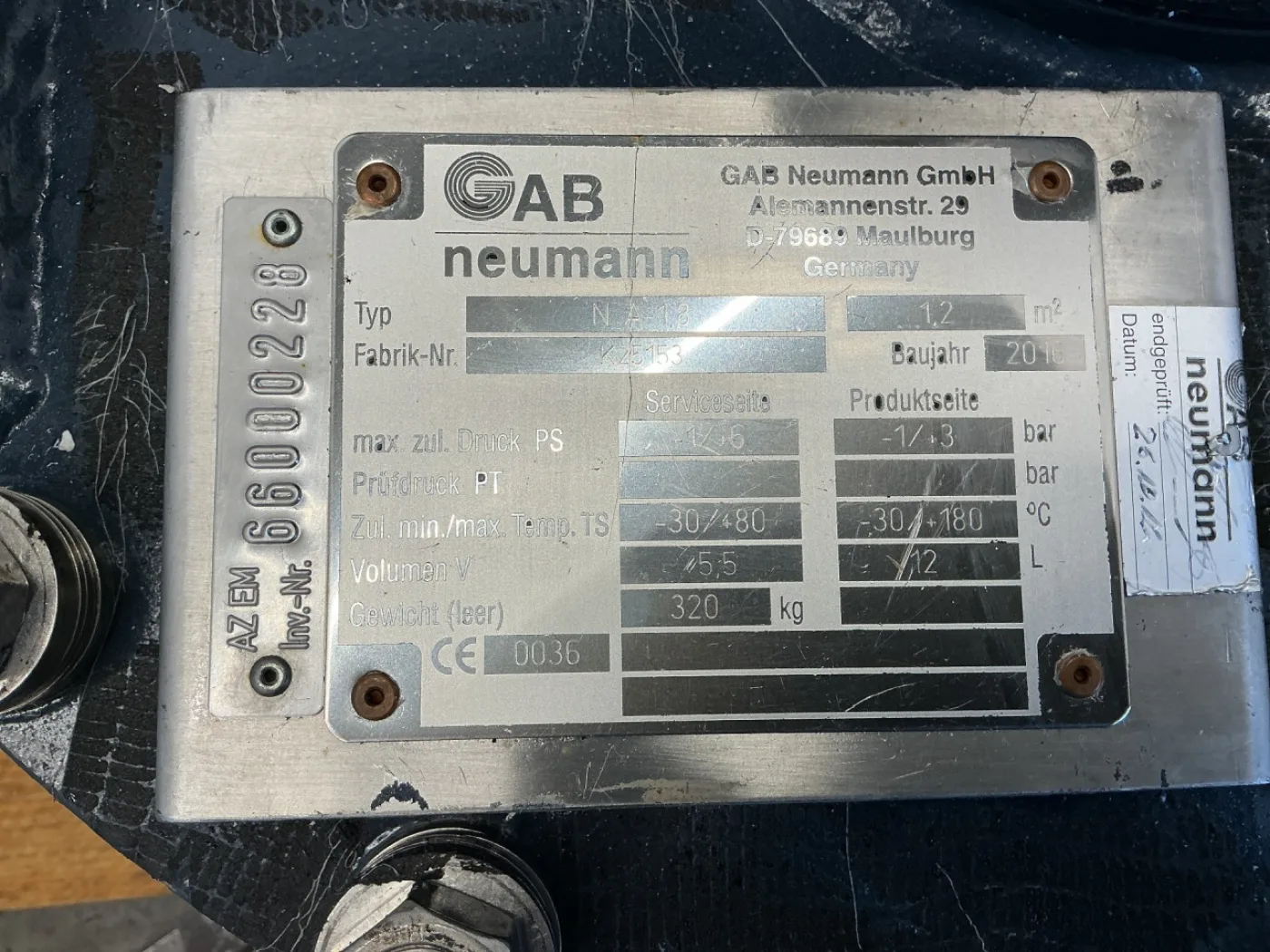 Gab Neumann N-A-1,8 - Shell and tube heat exchanger - 3