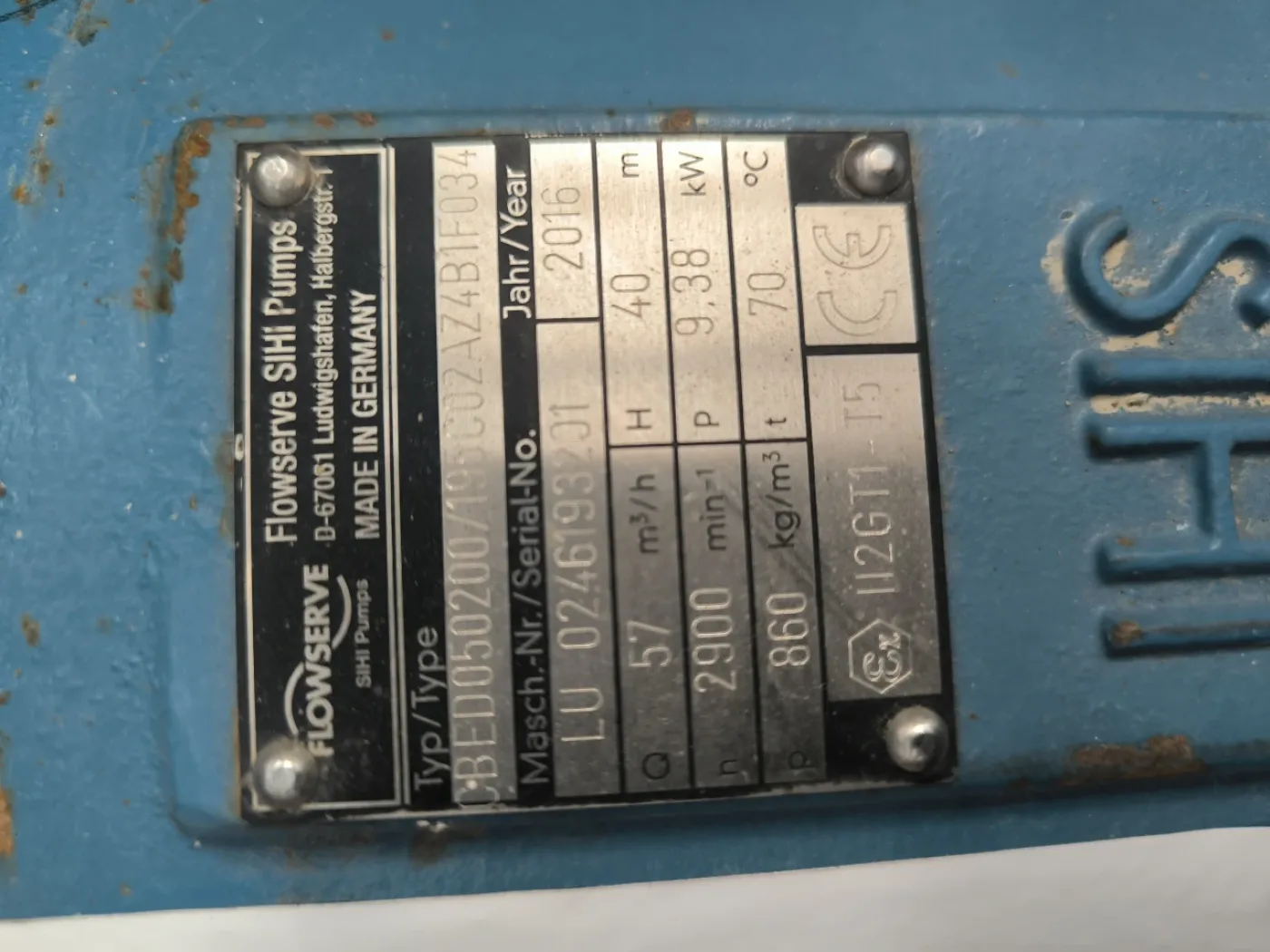 USED STERLING SIHI CBED 050200-7195602 AZ 4B1 F034 CHEMICAL PROCESS CENTRIFUGAL PUMP - 4