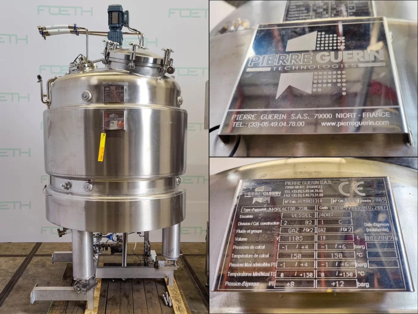 Pierre Guerin Bioreactor 750L - Bioreactor - 3