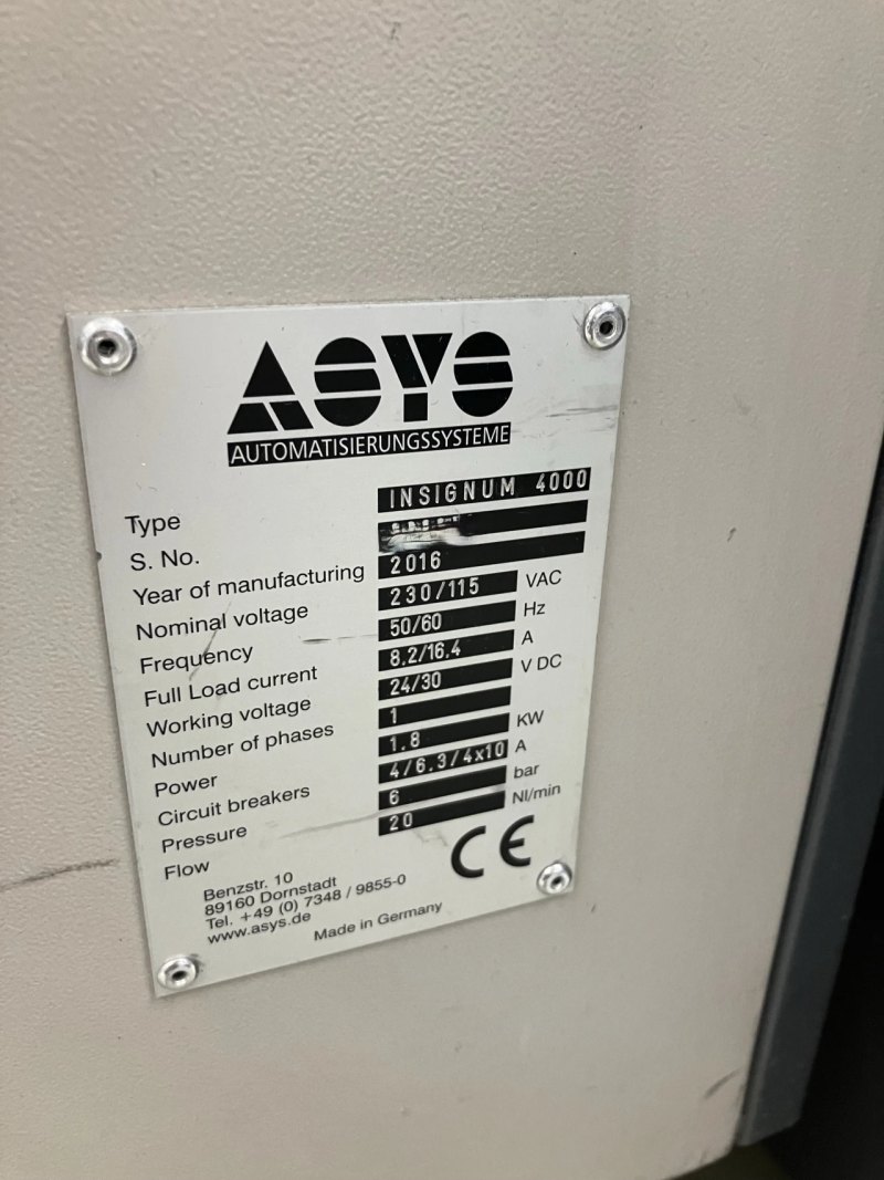 ASYS Insignum 4000, laser marker, vintage 2016
