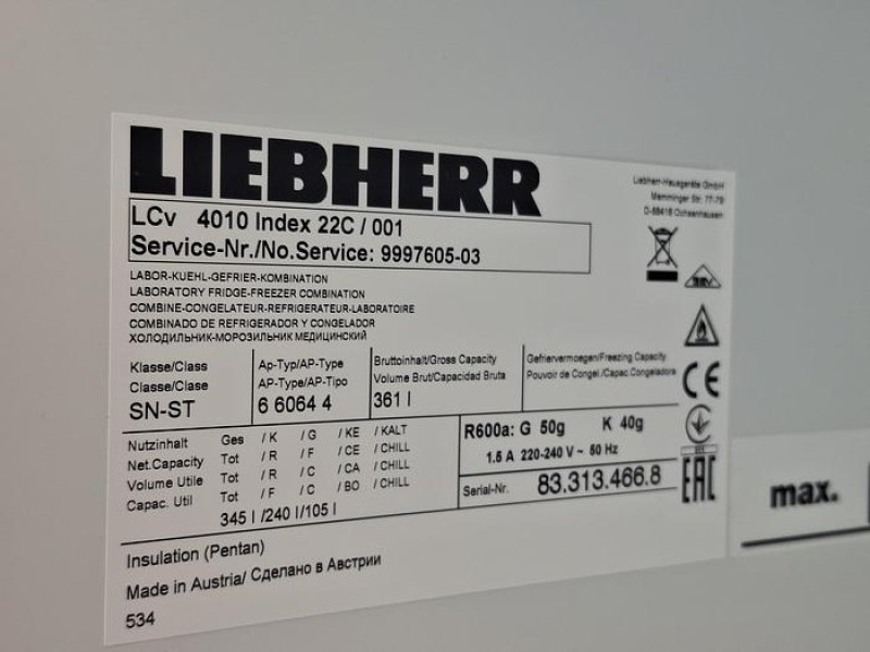 Liebherr LCv 4010 Mediline Laboratory Fridge Freezer