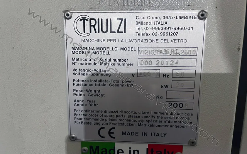 LAVADORA VERTICAL PARA VIDRIO TRIULZI