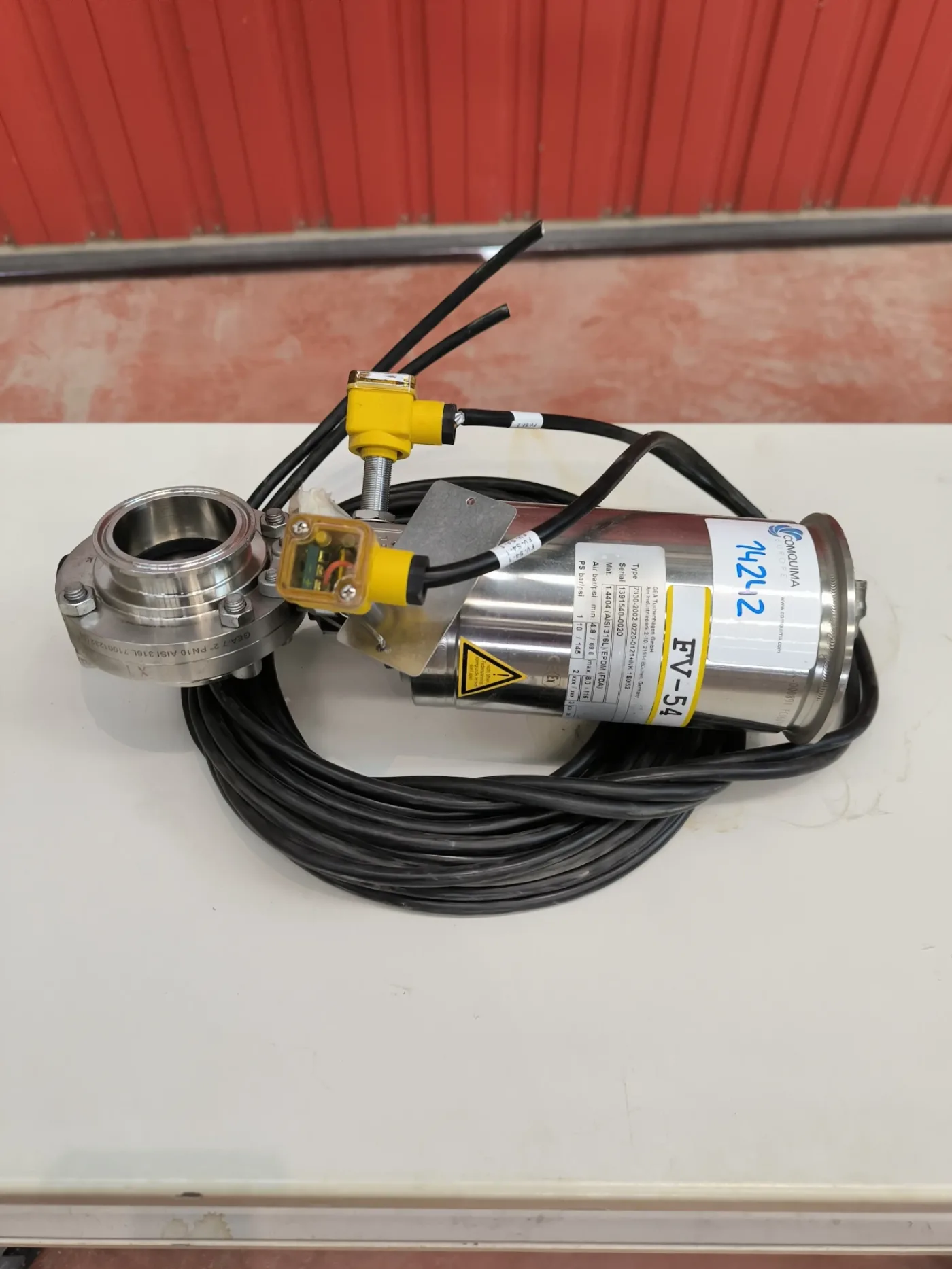 BUTTERFLY VALVE 2" PN10 STAINLESS STEEL 316L WITH PNEUMATIC ACTUATOR GEA 7330 ATEX WITH POSITION SWITCHES - 3