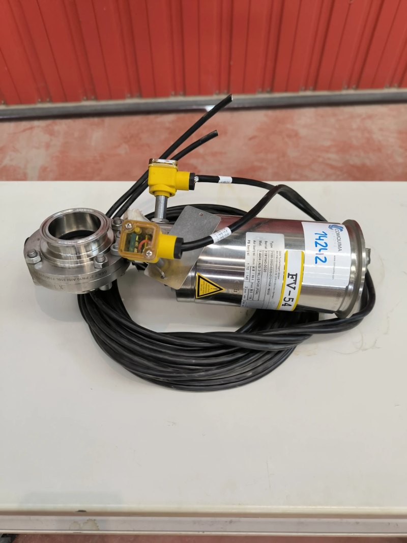 BUTTERFLY VALVE 2" PN10 STAINLESS STEEL 316L WITH PNEUMATIC ACTUATOR GEA 7330 ATEX WITH POSITION SWITCHES
