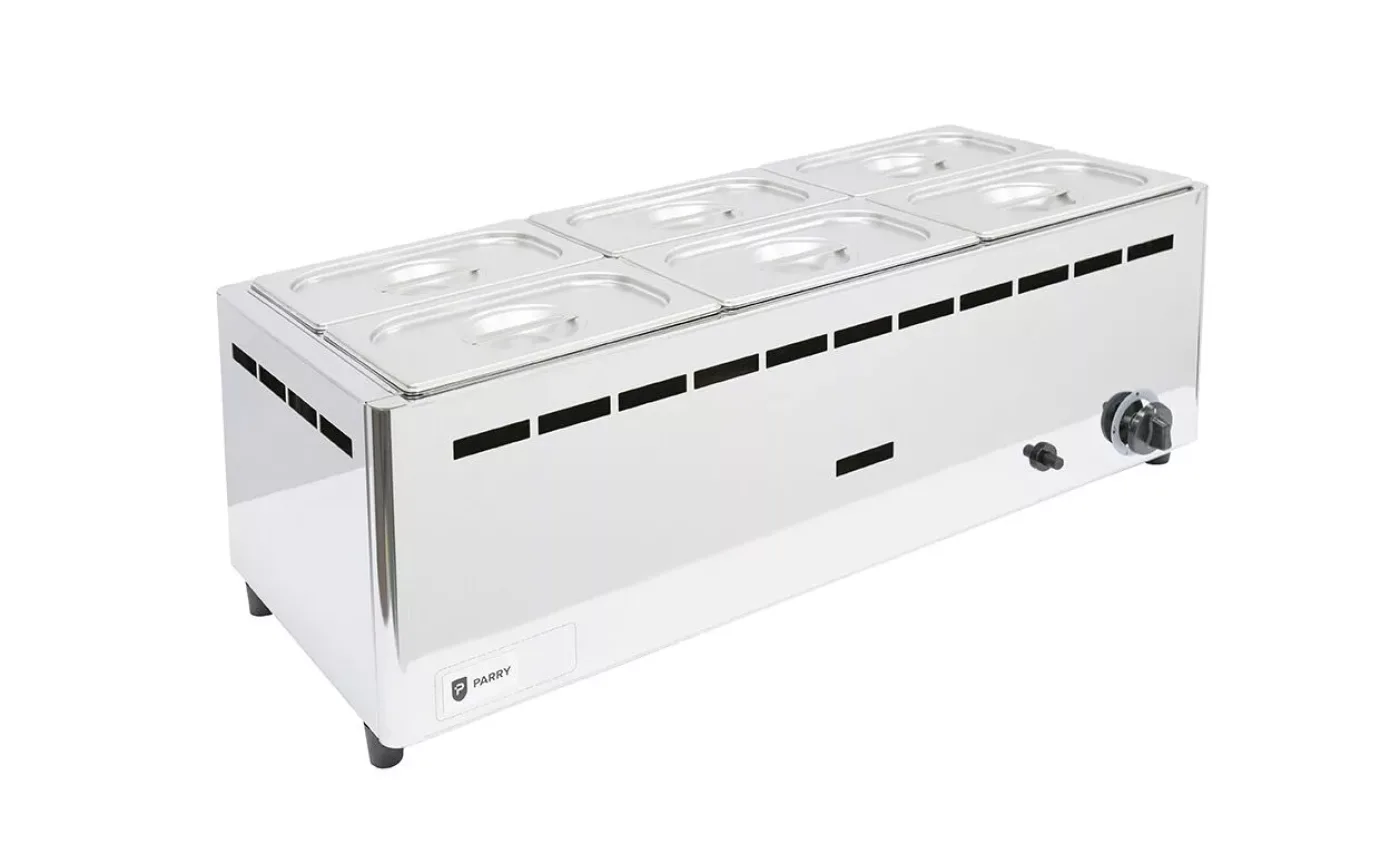 Parry Hot Hold BMF6C-G gas bain marie wet 6 x 1]4 GN. - islandcatering - 1
