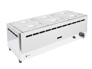Parry Hot Hold BMF6C-G gas bain marie wet 6 x 1]4 GN. - islandcatering