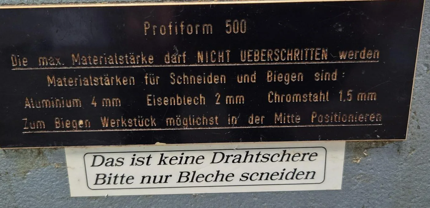 Bosch Schwenkbiegemaschine/Blechschere Profilform 500 - 7