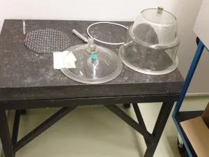 971-Used laboratory weighing table, granite top