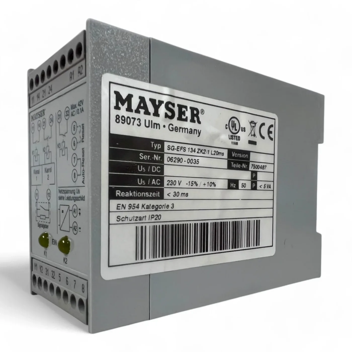 Mayser SG-EFS 134 ZK2/1 Sicherheitsrelais - Sicherheitsschaltgerät Art.-Nr. 7500487 - 3
