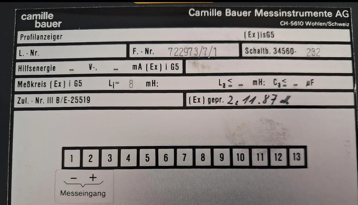 Camille Bauer Drehspulinstrument 4–20 mA 0–1000 mbar Panel Meter - 6