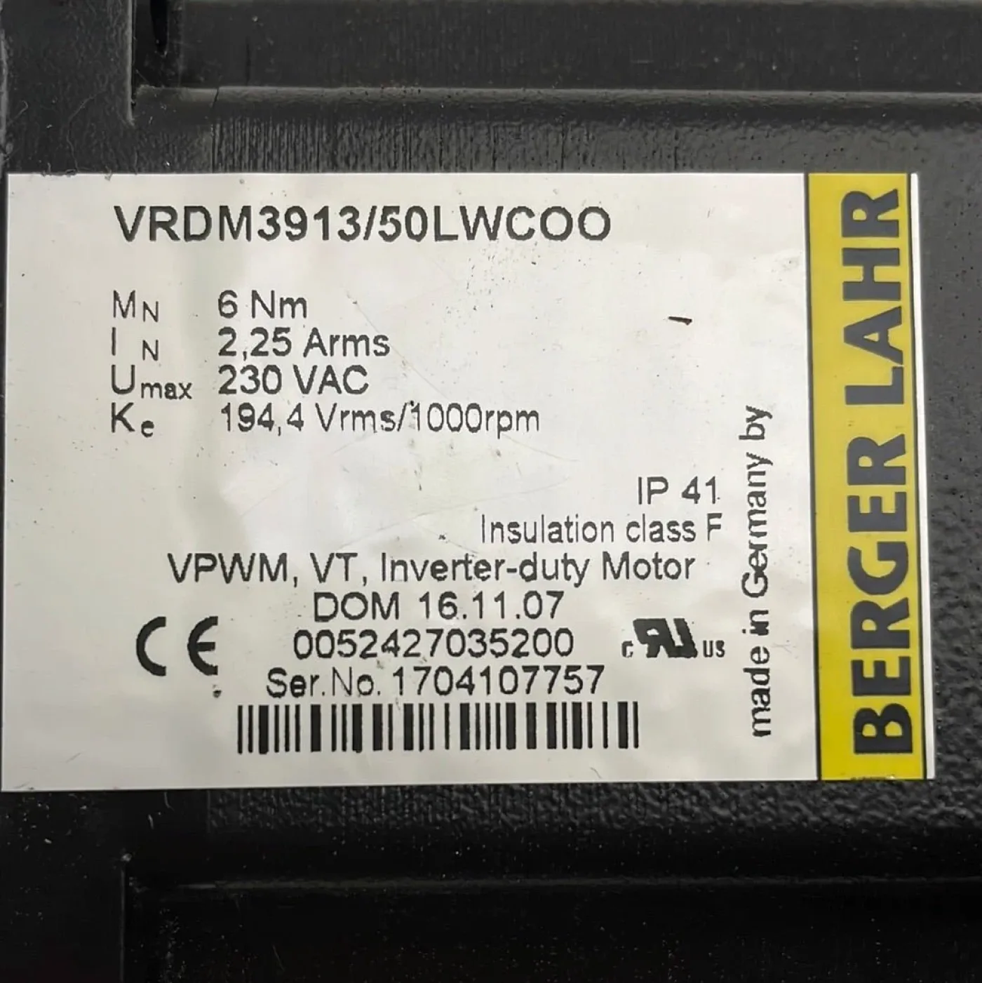 Berger Lahr Servomotor VRDM3913/50LWCOO - 3