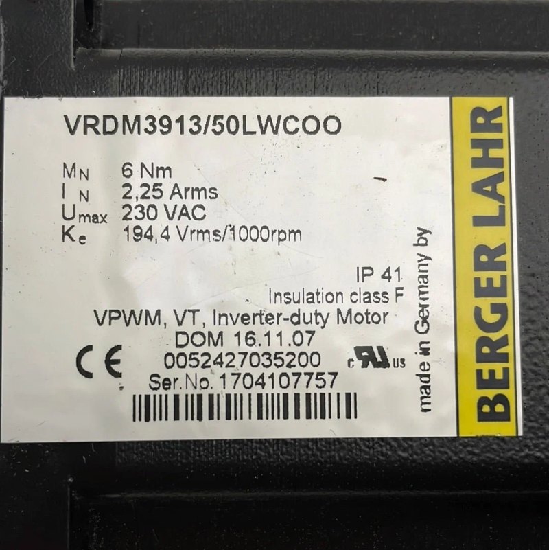 Berger Lahr Servomotor VRDM3913/50LWCOO