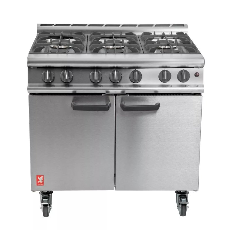 Falcon 6 Burner Dominator Plus Oven Range G3101 Natural Gas with Castors - islandcatering