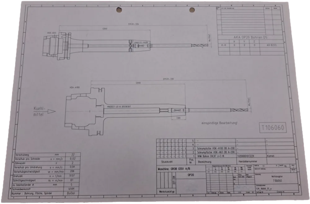 Komet VHM Bohrer D4,97 z=3 IK