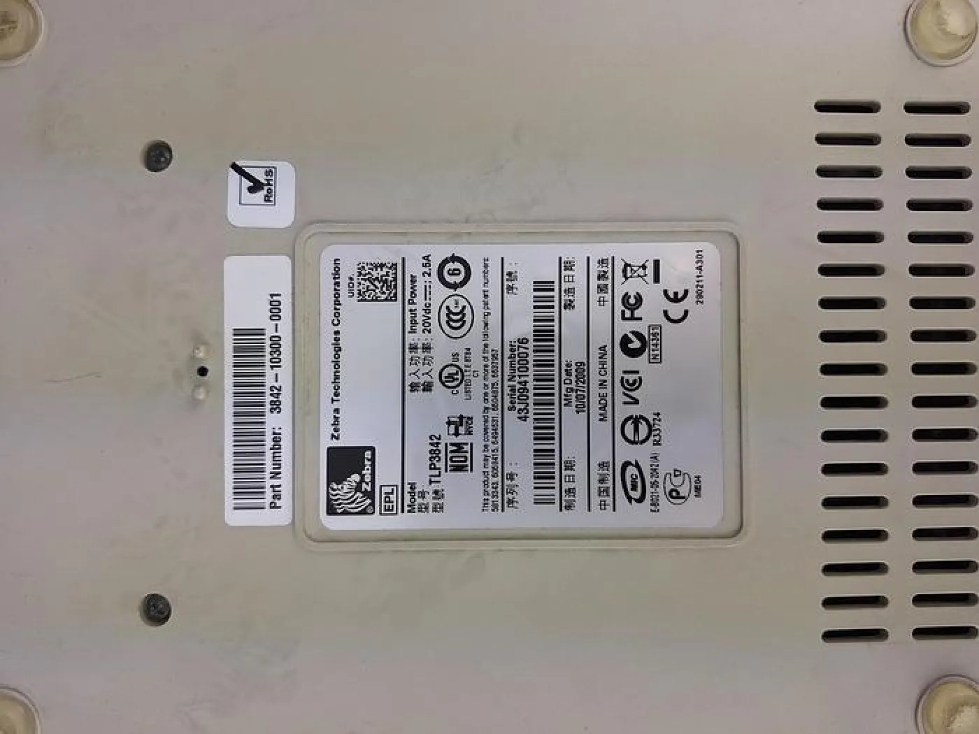Zebra TLP 3842 Printer - 2